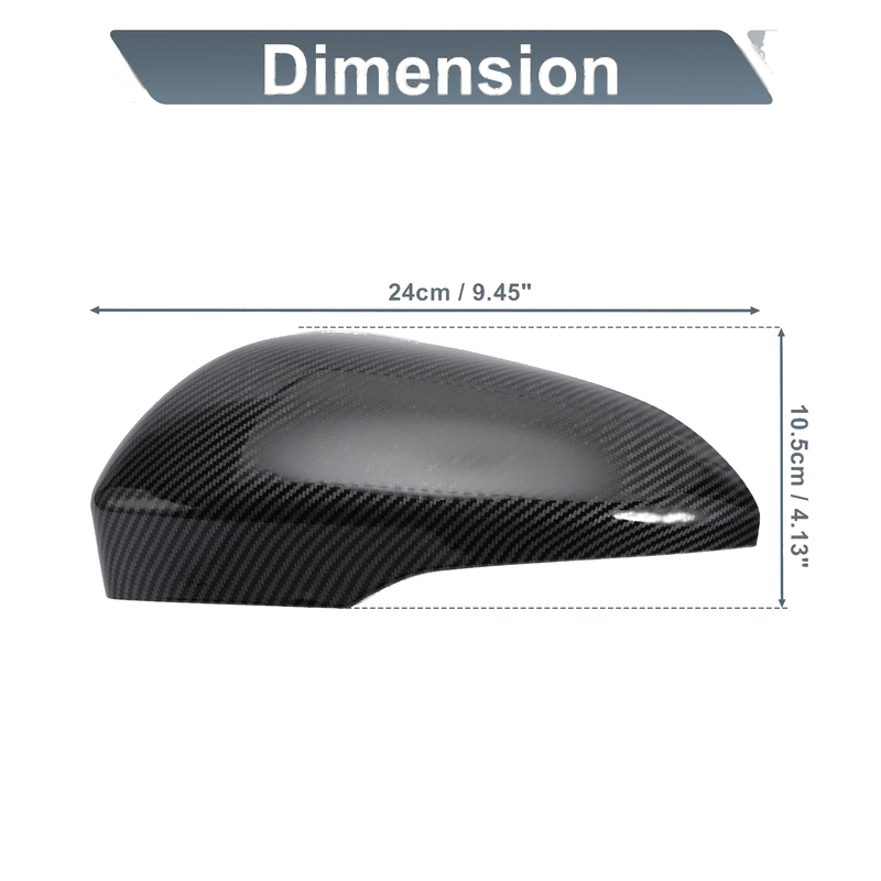 Ford Fusion Rearview Mirror Cover Cap 2 x Black Carbon Fiber (2013-2019)