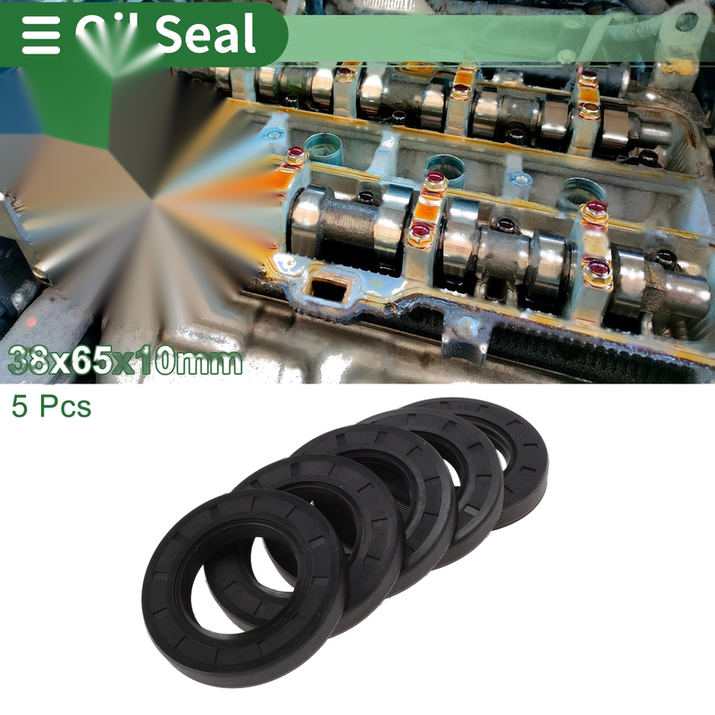 Oil Seal NBR Rubber 38x65x10mm 5 Pcs