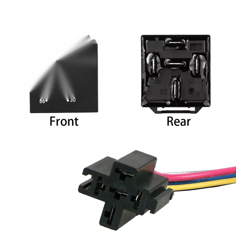 12V 40 Amp SPDT 5-Pin Automotive Relay with Wires & Harness Socket Set