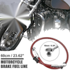 60cm 10mm Motorcycle Braided Brake Clutch Oil Hosing Fitting Ends Red