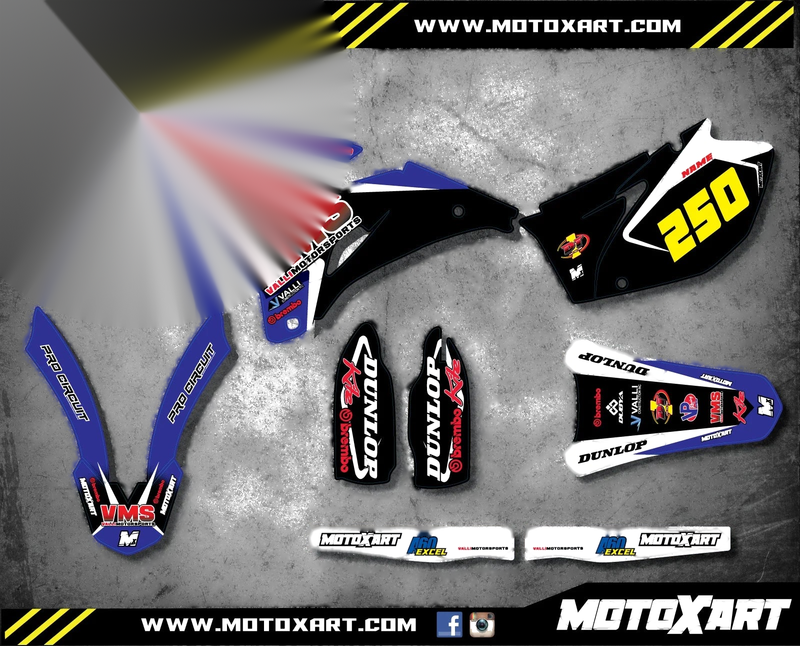 YZF 250 (2007-2009) - VALLI STYLE Decals & Stickers Custom Sticker Kit