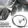 Motorcycle ATV Hoses / 80cm 31.5"10mm Braided Brake Clutch Oil Line Pipe Black