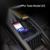 Tesla Model X Center Console Organizer Storage Box Phone Wireless Charger