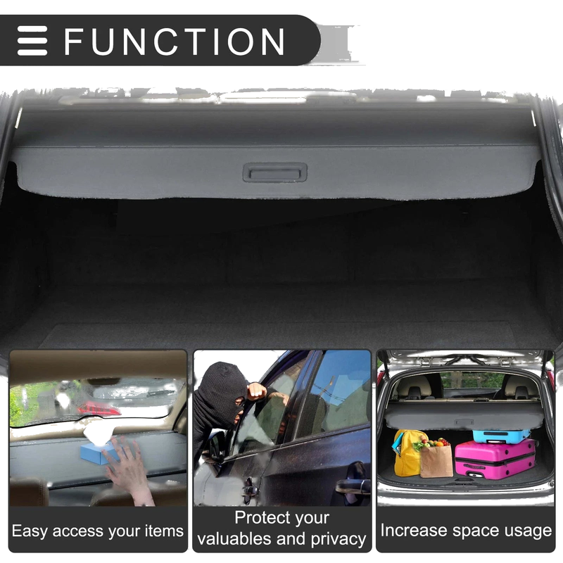Dodge Caliber Black Carbon Fiber Retractable Cargo Cover (2007-2012)