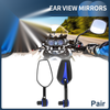 Motorcycle Pair Rear View Mirrors Bar End Side Mount Plastic Aluminum