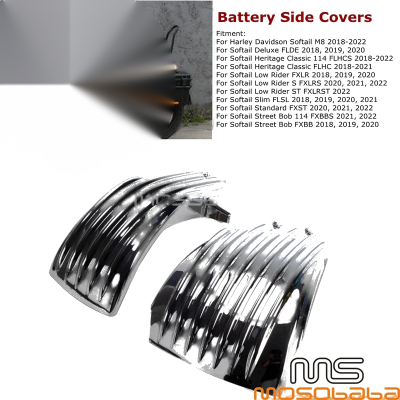 Harley Low Rider ST Softail FXLRST FXBB 114 FXBBS FXST Ribbed Battery Covers (2022-2023)