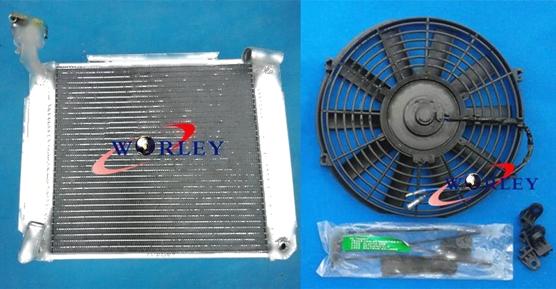 MG MGA 1500 1600 1622 DE LUXE Crossflow Aluminum Radiator + Fan (55-62)