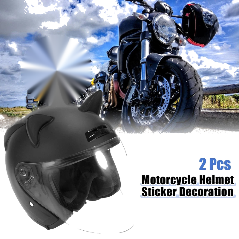 Motorcycle Black Cat Ears 2 x Style Helmet Decoration Accessories