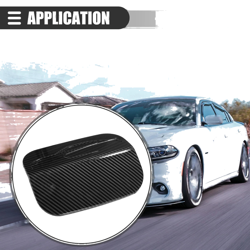 Dodge Charger (2015-2021) Carbon Fiber Pattern Black Gas Door Cover Trim