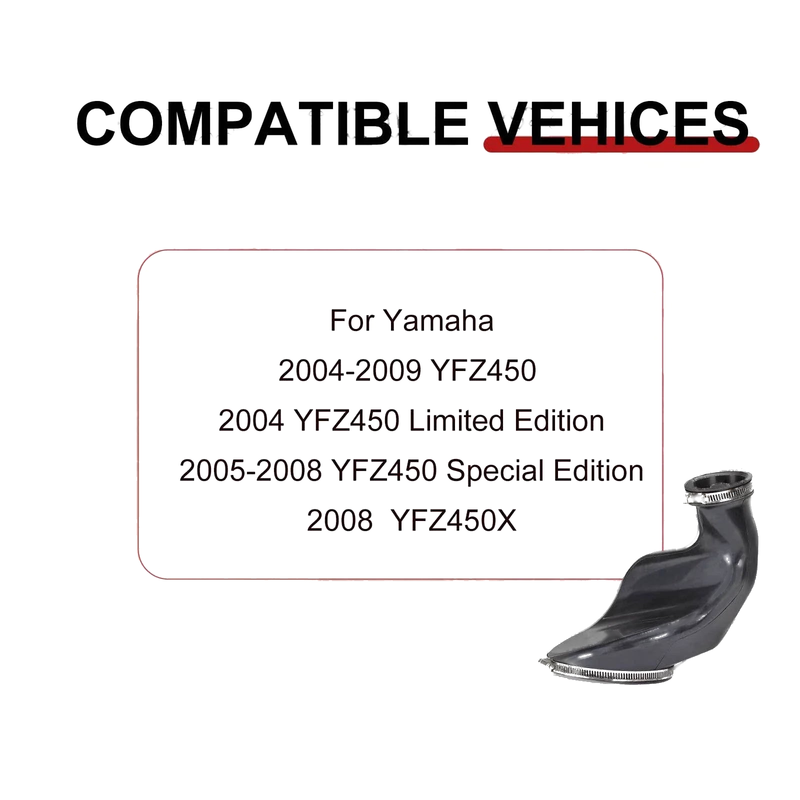 Yamaha YFZ450 04-09 Air Box to Carburetor Rubber Intake Boot