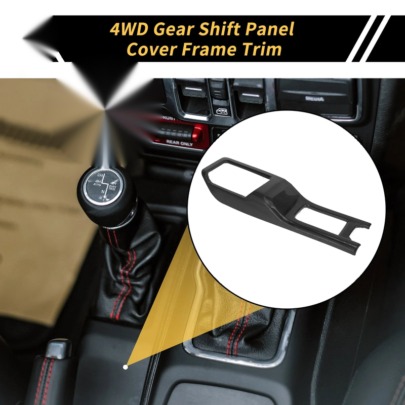 Jeep Wrangler JL JLU (2018-2024) Black Trim 4WD Gear Shift Panel Cover