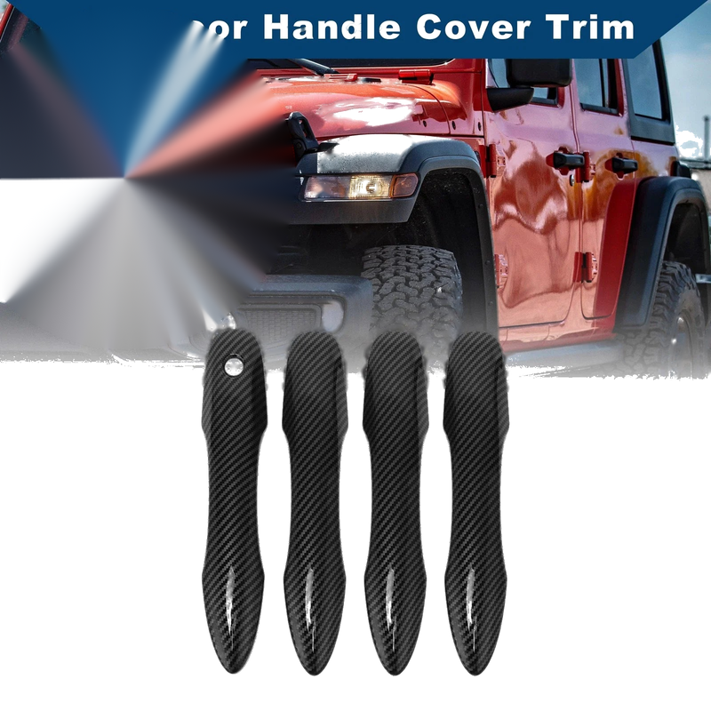 Toyota Camry Door Handle Cover Trim Carbon Fiber Black (2018–2024)