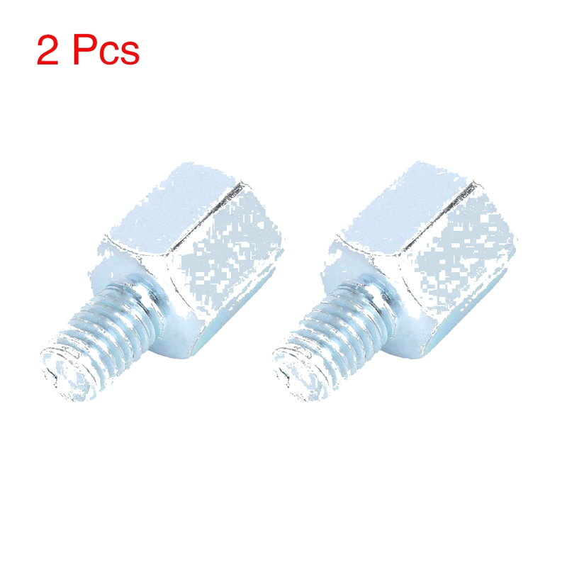 Motorcycle 2 x 8mm RH to 8mm RH Rearview Mirror Adapters Silver Tone