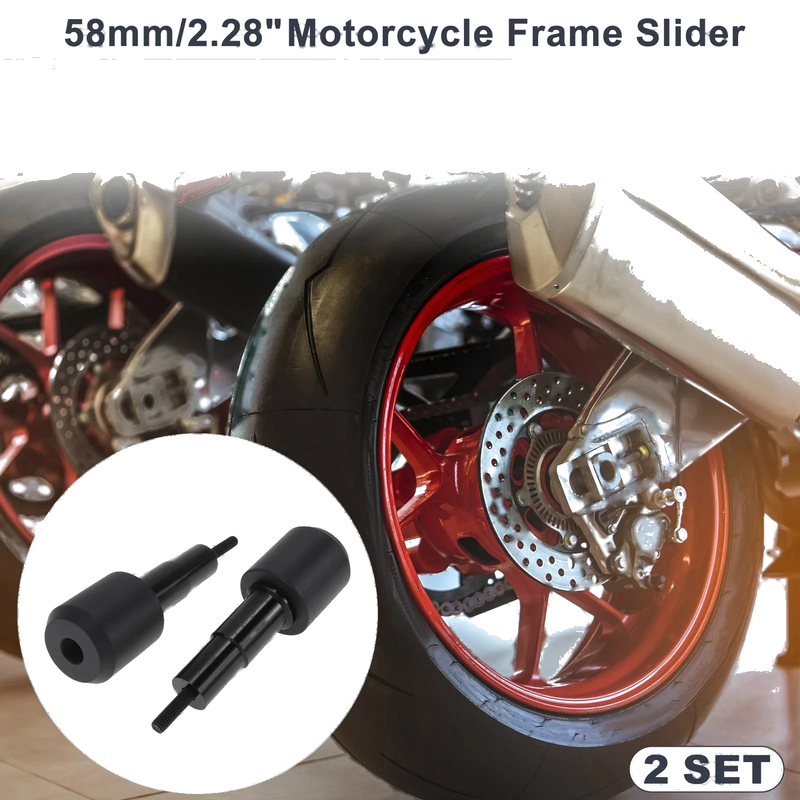 Motorcycles 2 x 1.1" Aluminum Alloy Plastic Motorcycle Slider Frame Black