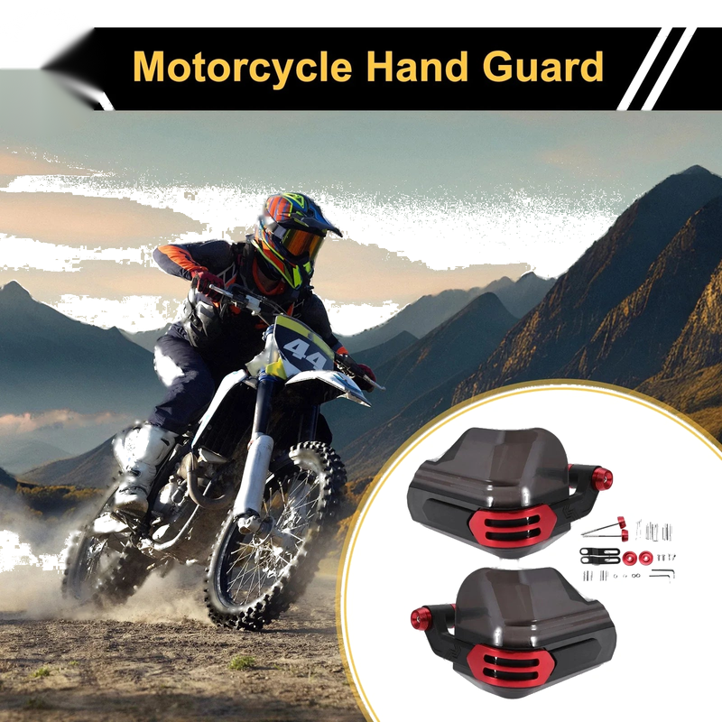 Motorcycle Set / 1 / Universal Hand Guard Knuckle Protector Red