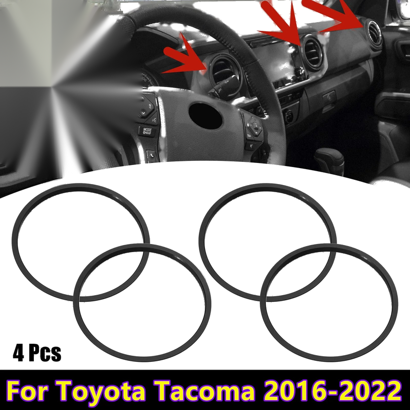 Toyota Tacoma A/C Vent Ring / 4Pcs / Outer Black Trim Ring Covers (2016–2022)