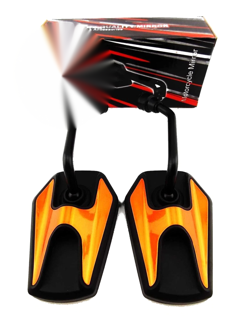 Yamaha RD350 Black Orange Hex Soko Mirrors (1973-1975)