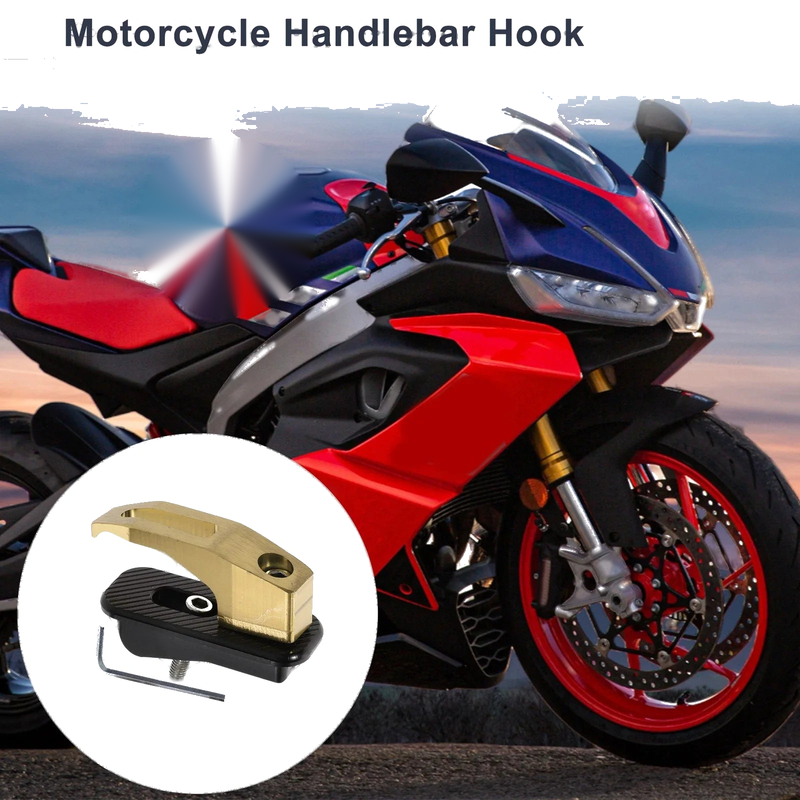 Rectangular with Hole Aluminum Alloy Motorcycle Hanging Hook Yellow
