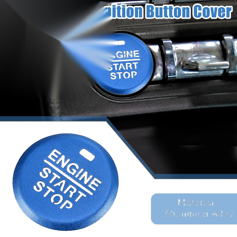 Ford Mustang (2015-2021) Blue Engine Start Stop Ignition Button Cover