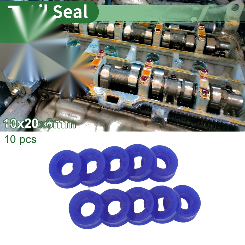 Oil Seal / 10x20x8mm / Rotary Shaft Seal TPU Blue 10 Pcs