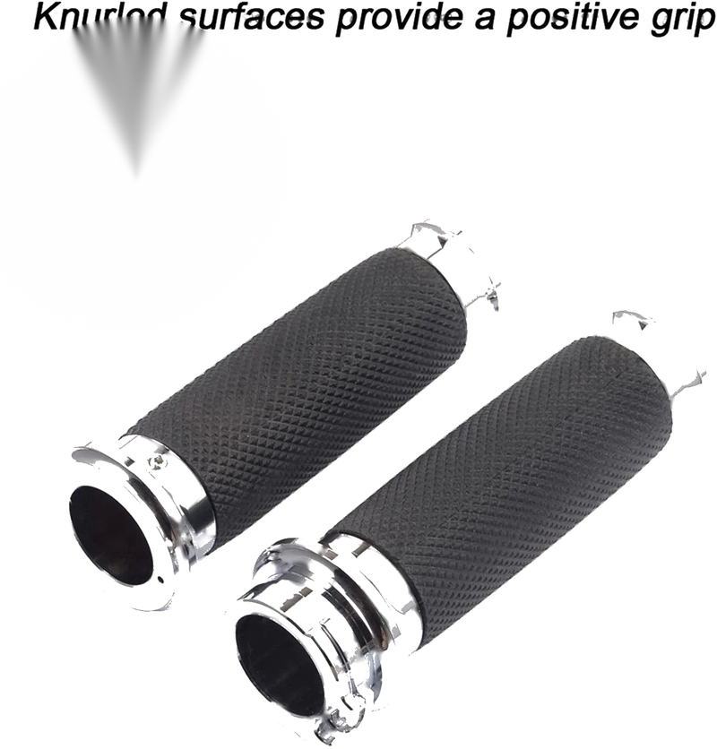 Harley Touring Sportster 883 1200 Chrome 1" Handlebar Grips (2004-2023)