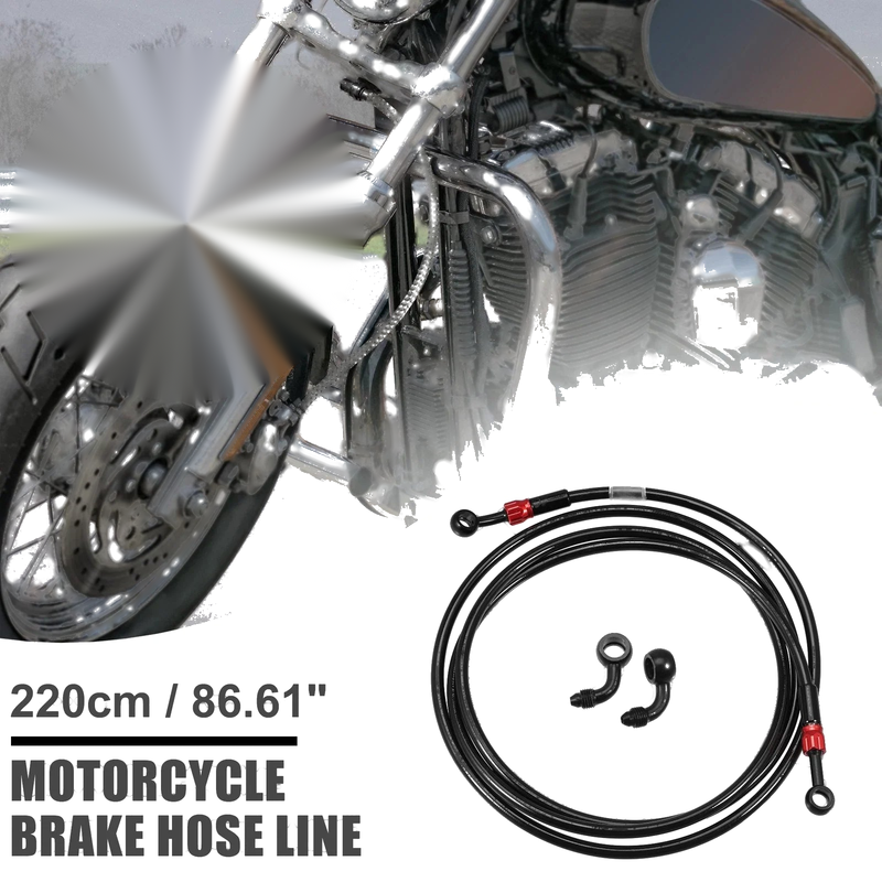Make Model Brake Hose 90 Degree 220cm Motorcycle Braided Line Clutch Tube