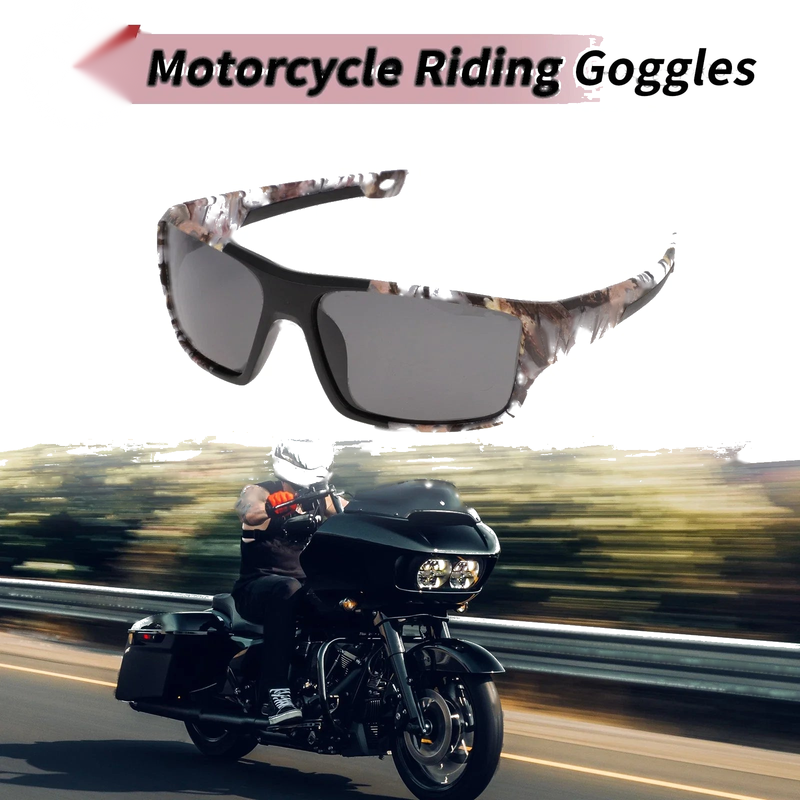 Motorcycle Goggles / Gray Lens White Frame Tri-acetyl Cellulose