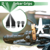 Motorcycle 7/8" 22mm Hand Grips Cover Kit Rubber Titanium Tone