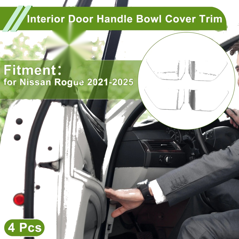 Nissan Rogue (2021-2025) Silver Interior Door Handle Bowl Cover Trim