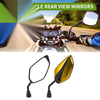 M10 Motorcycle Rear View Mirrors Leaf Shape Gold Tone Iron Plastic 1 Set