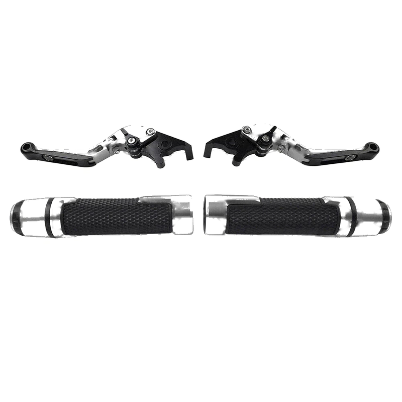 Speed Twin Silver Extendable Brake Clutch Levers Grip Set (2019-2023)