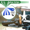 Motorcycle Rubber Blue Polka Dot Pattern Hand Grips Cover Kit