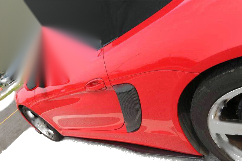 Porsche Boxster Cayman 981 2013-2016 Real Carbon Fiber Side Skirt Extension