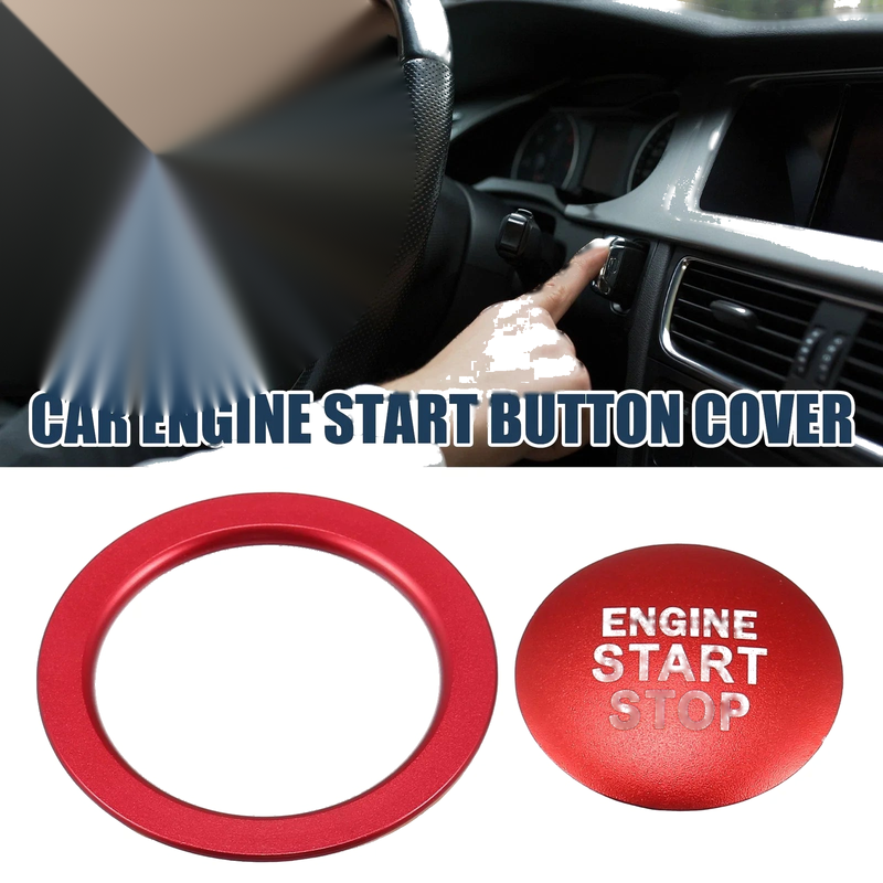 Toyota Red 1 Set Engine Start Stop Button Cover Ignition Starter Sticker