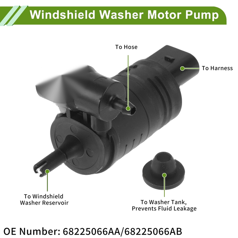 JEEP CHEROKEE Windshield Washer Pump w/Grommet (2014-2018)