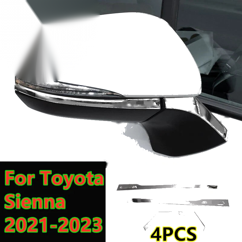 Toyota Sienna 4x Side Door Mirror Pillar Cover Decor (2021–2023)