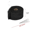 Motorcycle Fiberglass Tape & Stainless Ties 5m Exhaust Heat Wrap Roll