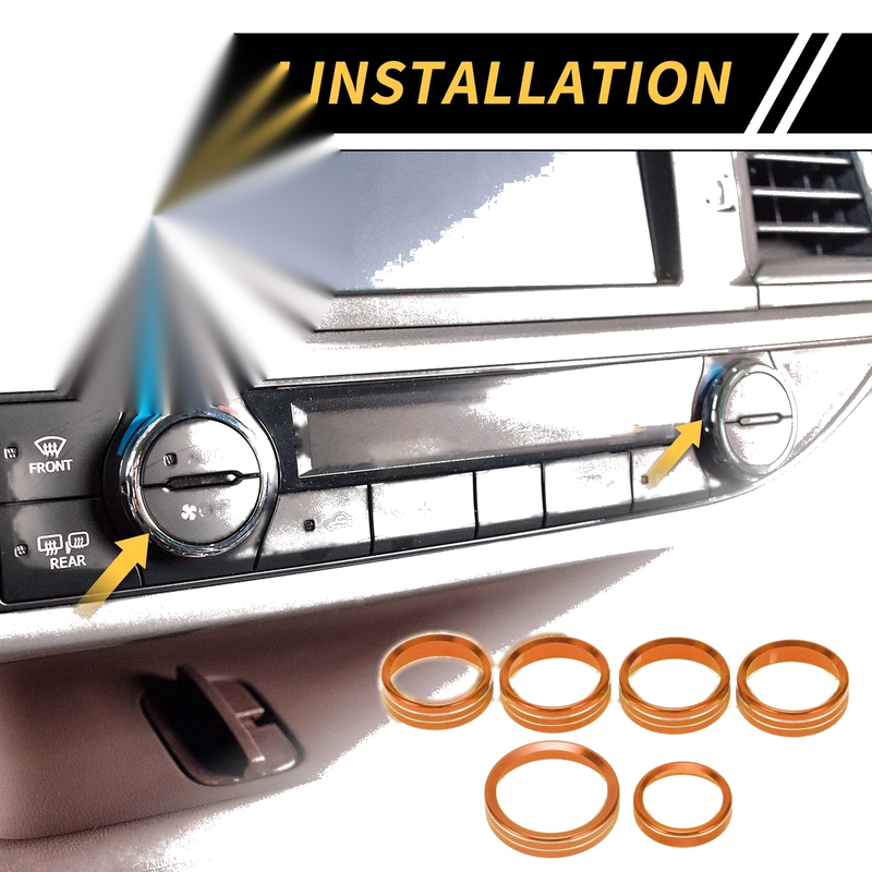 Ford F-150 XLT (2016-2019) Orange Air Conditioning Button Cover Trim