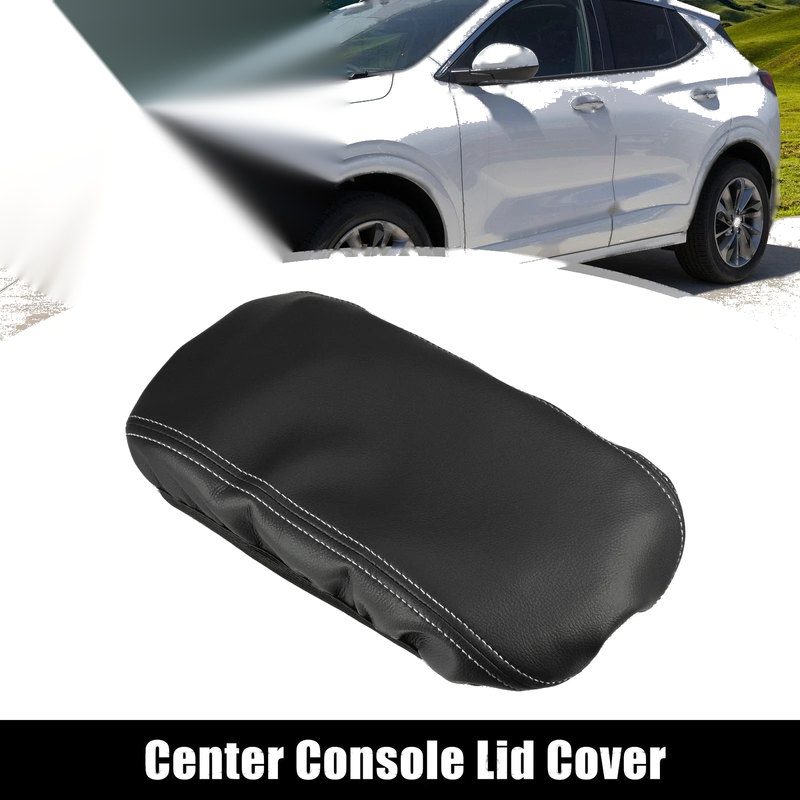Buick Encore GX Center Console Armrest Cover Black White Stitches