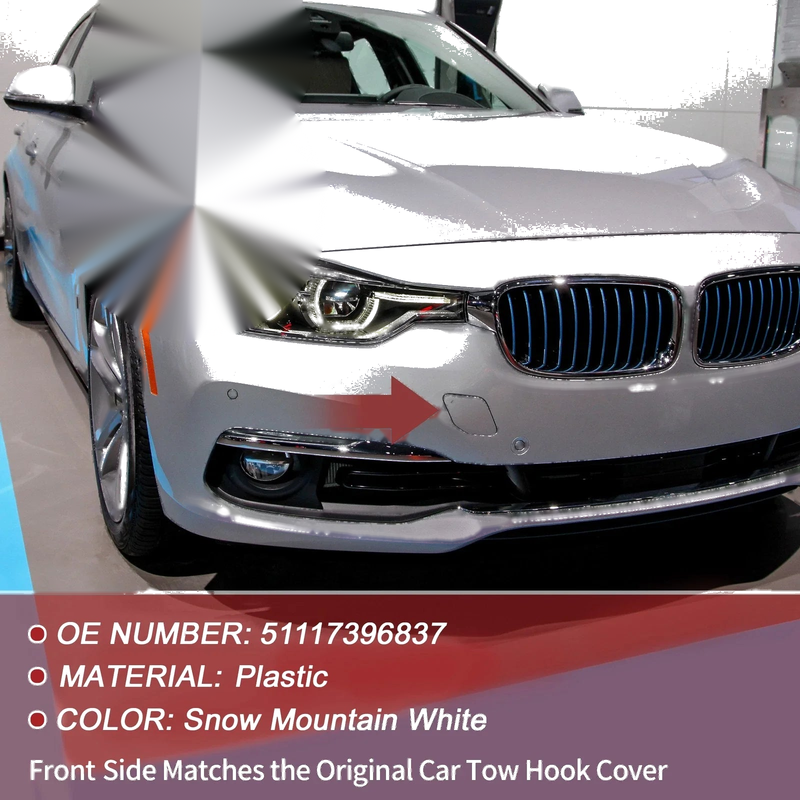 BMW 320i White 1 Pc Tow Hook Cover (2016-2018)