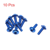 10 x Universal Motorcycle Scooter Refit Hexagon Bolts Screws 6mm x 20mm Blue