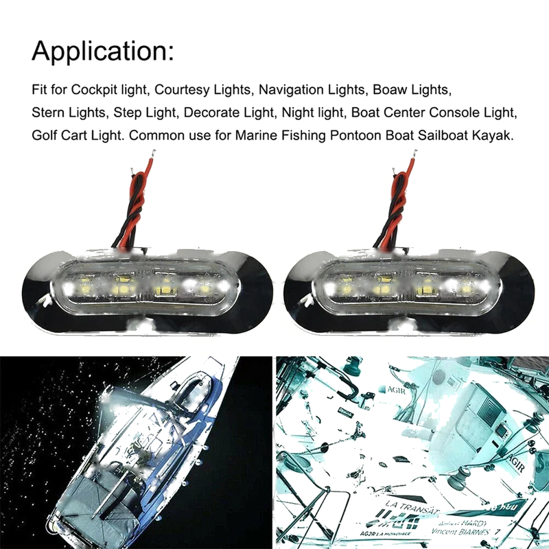 4x Marine Boat LED Courtesy Light Cabin Deck Stair White 12V-24V