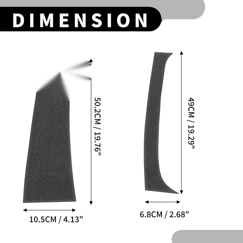 Dodge Ram 1500 (1994 - 2001) Black Carbon Fiber 4 x Pillar Window Trim