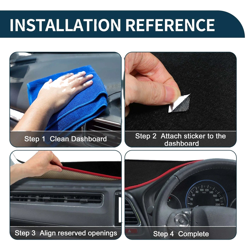 Honda CR-V 2017-2022 Sun Protector Black Red Dashboard Cover Mat