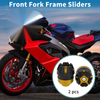 Motorcycle Front Fork Protection Plastic Gold Tone 2 x Frame Sliders