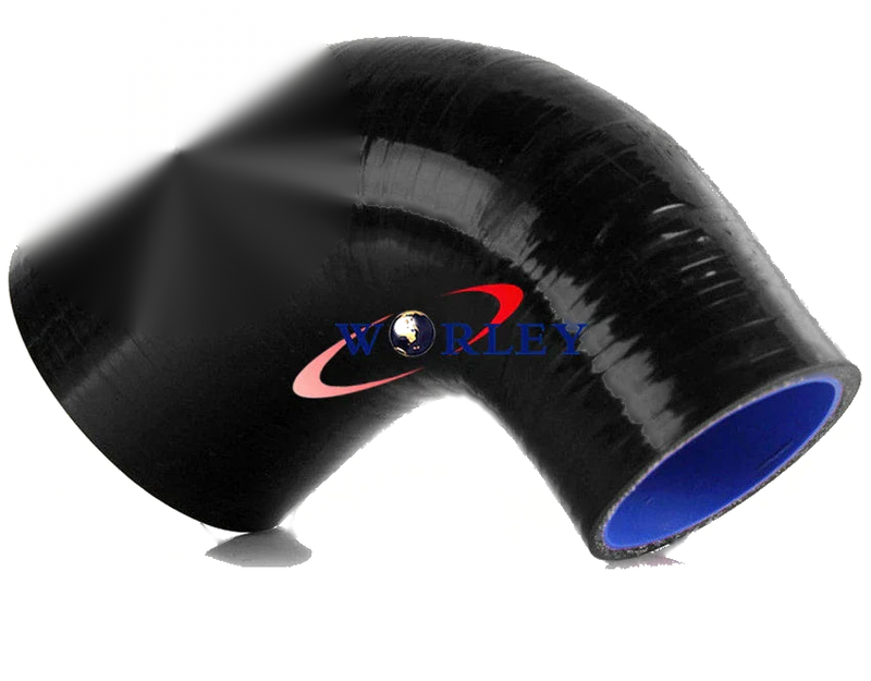 Car 70mm to 76mm 90° Silicone Blue Hose Reducer Elbow
