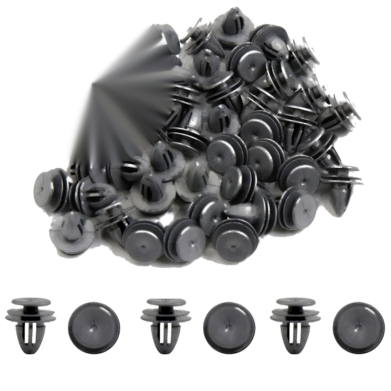Honda 50pcs 9mm Gray Plastic Car Rivets Bumper Retainer Clips