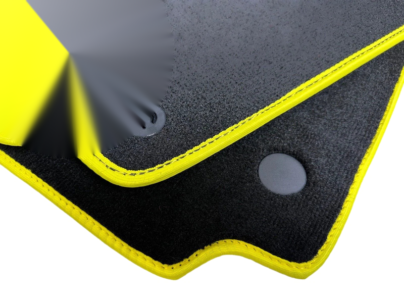 Ferrari 488 Spider (2015-2023) - Carpets with Leather Trim Black Floor Mats