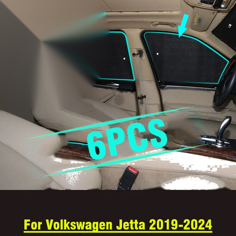 Volkswagen Jetta Side Window / 6 x Privacy Sunshade (2019–2024)
