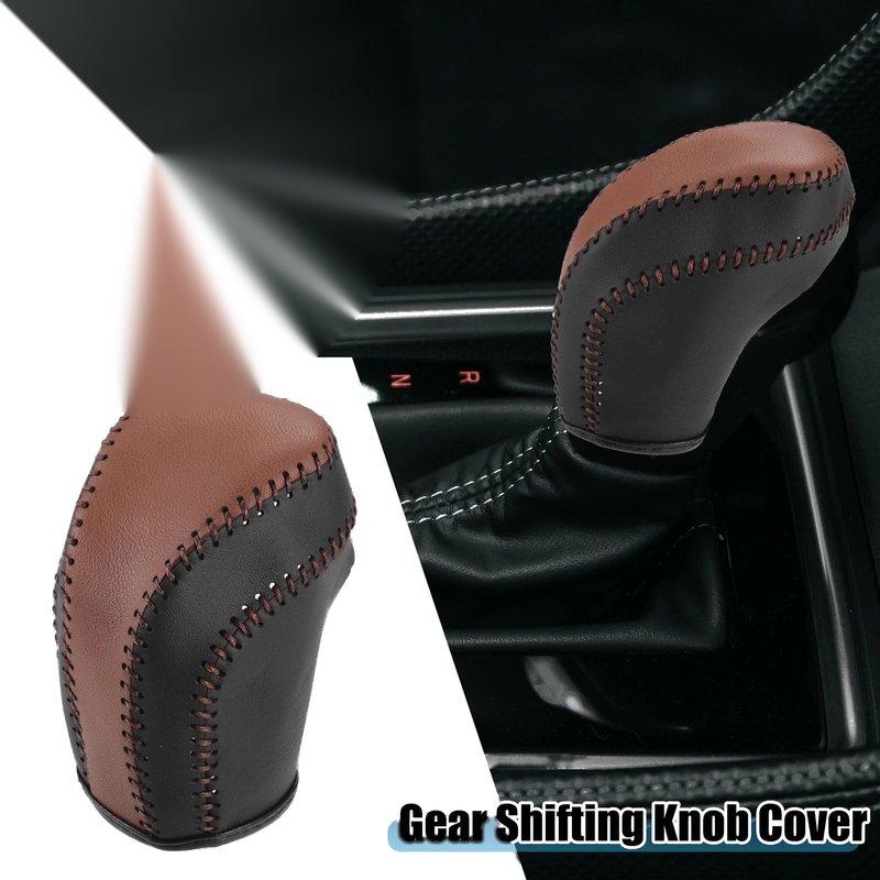 Toyota Camry Gear Shifting Knob Cover Black Brown Stitches (2018–2023)